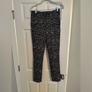 Express Black and White Ankle Pants black heart pattern